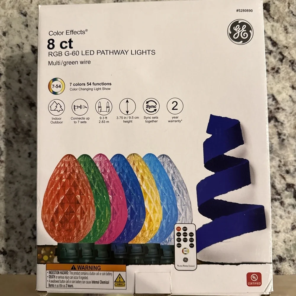 GE Color Effects 8-Marker Color Changing Christmas Light Bulb Pathway Markers